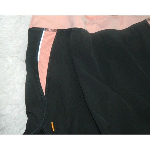 Lucy Skort Skirt Tennis Black Orange Trim Stretch Shorts Size Small - Picture 5 of 5